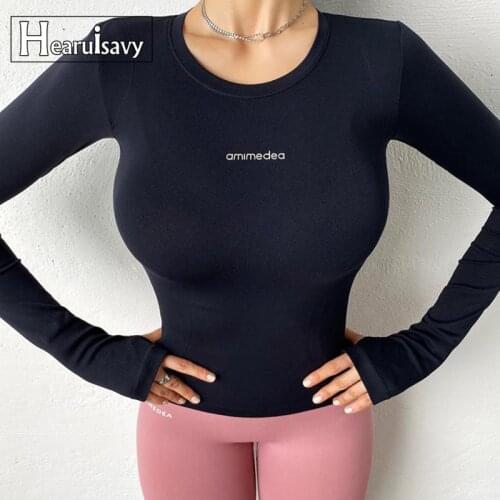 Autumn Running Sports T Shirts Women Long Sleeve Thumb Hole Fitness Yoga Shirts Gym Seamless Elastic Tight Workout Tops