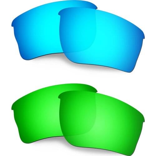 HKUCO Polarized Replacement Lenses For Quarter Jacket Sunglasses Blue/Green 2 Pairs