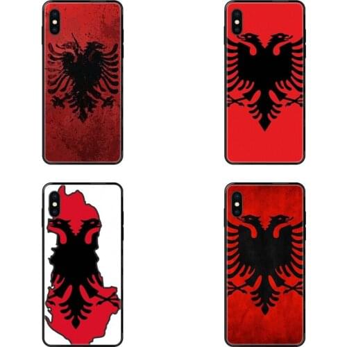 Coolest For Samsung Galaxy Note 4 8 9 10 20 Plus Pro Ultra J6 J7 J8 M30s M80s 2017 2018 Al Albania Grunge Flag Black Soft TPU