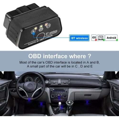 KONNWEI Code Reader Bluetooth KW903 OBD2 V1.5 Automotive Scanner Car On-Board Diagnostic Multifunctional for Android