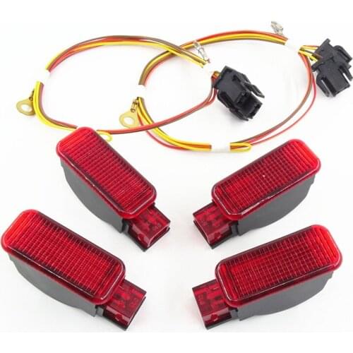 SCJYRXS Red Door Panel Safety Warning Lamp+Connection Cable Harness Plug For A3 A4 A5 A6 A7 A8 Q3 Q5 TT 8KD 947 411 8KD947411