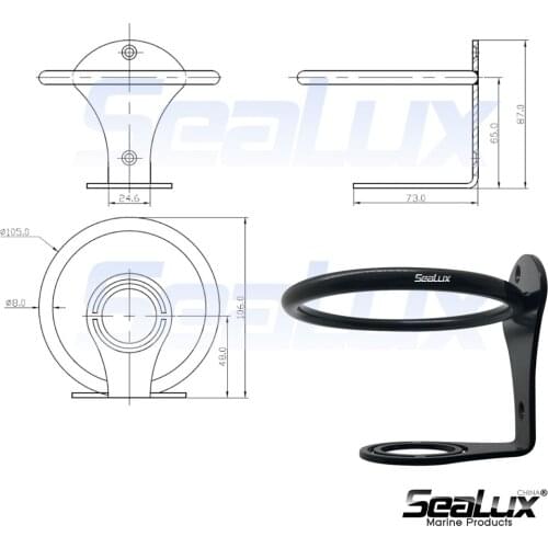 Sealux Marine Grade Stainless Steel 304 Ring Drink Cup Holder Mirror Finish for Marine Yacht Boat Sailing Accessory