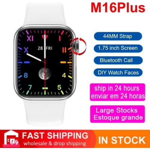 IWO 14 M16plus Smart Watch Men Custom Watch Face Smartwatch Relogio 1.75 Inch Bluetooth Call Smart Watch PK IWO 15 FK88 Pro W56