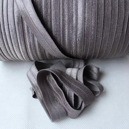 T.R RIBBON #017 metal grey 5/8" FOE elastic, solid Fold Over Elastic FOE for Headbands 50yards and 100yards/lot