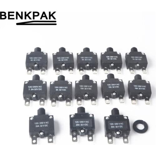Thermal switch circuit breaker overload protector 3A,4A,5A,6A ,7A, 7.5A ,8A,10A,15A,18A,20A,25A,30A overload switch