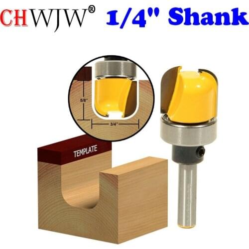 1pc 1/4" Shank Round-Nose Template Router Bit - 3/4" W X 5/8" H For Woodworking Cutting Tool