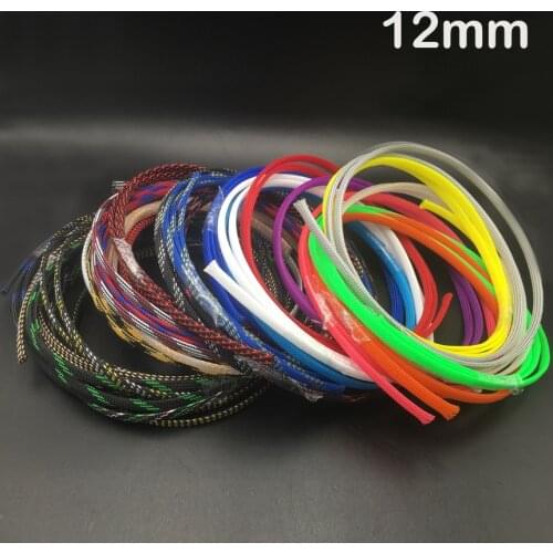 12mm Pink Yellow Blue High Density Mesh Guard RC Car Expandable Nylon Snakeskin Braid PET Protect Sheath Wire Cable Sleeve