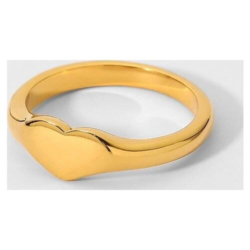 18K IP Gold Plated Stainless Steel Heart Shape Ring For Women Romantic Wedding Bands Heart Engagement Rings