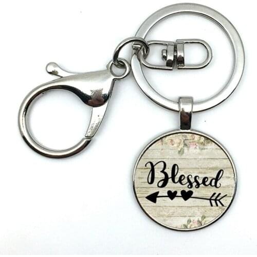 2019/ new hot sale for her gift, Faith charm, I am very lucky, attractive alloy glass Keychain
