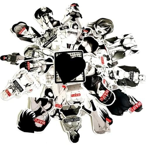 30pcs Waifu Material Vinyl Decal Sticker suitcase laptop Car Truck Anime Hentai Sexy Pinup Mang Girl Waterproof Car Styling