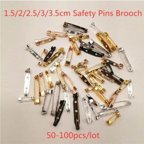 50-100pcs Safety Pins Brooch DIY Jewelry Findings Decorative Safety Pins For Badges Jewelry Making Supplies Accessories 5 Colors