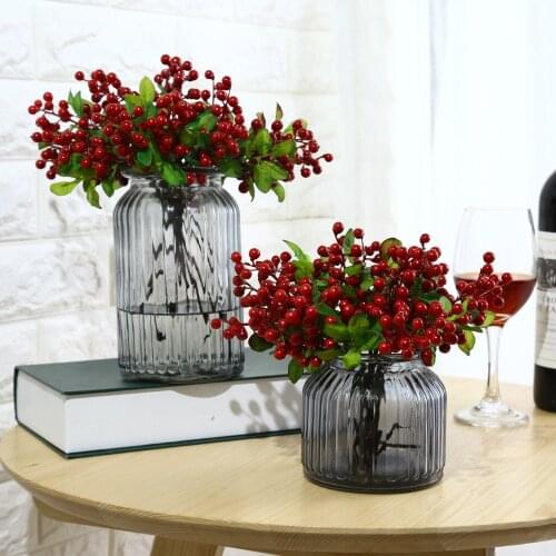 6Pcs Christmas New Year Wedding Decoration Artificial Berries Simulation Flowers Fruits Home Decoration Artificial Natal Plants