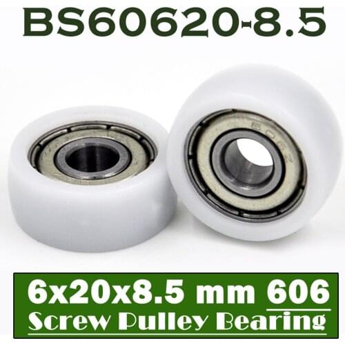 606 ZZ Ball Bearing Covered With POM Plastic 6*20*8.5 mm ( 2 PCS ) Plastic Pulley Bearings 606 Z 2Z