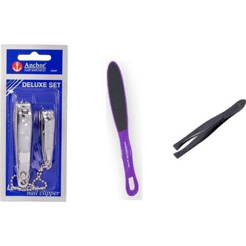 Anchor Nail Clipper 2'li + Keops Çilt Sided Rasp + Keops Tweezers