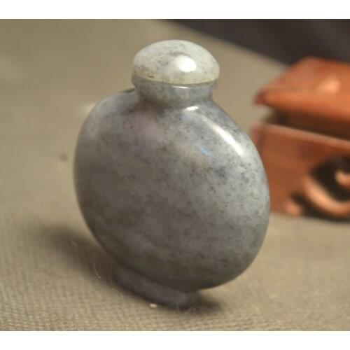 Big Treasure Rare Treasure Chinese Vintage Hetian Qinghua Jade Snuff Bottle Totem Carving LZK Timestown 20201126A