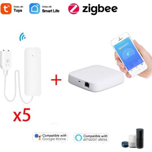 Tuya Zigbee WiFi Water Leak Sensor, Water Leak Detector, Smartlife APP Notification Alerts,Water Flood Leak Alarm Home Security