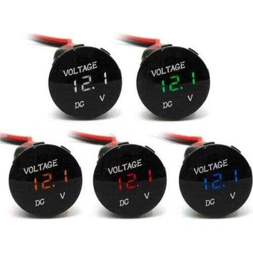 DC 5V-48V Car Motorcycle DC5V-48V LED Panel Digital Volt Voltage Meter Display Voltmeter 12V 24V 36V Waterproof