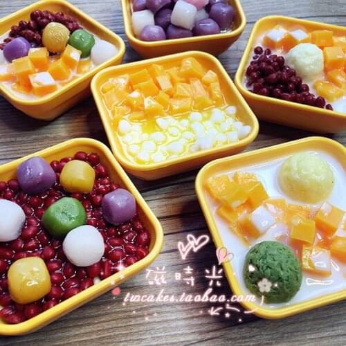 Afternoon tea desserts Matcha durian ice cream mango red bean taro round simulation food refrigerator paste