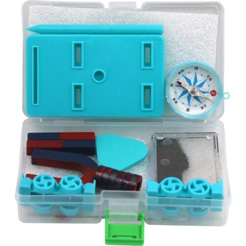 Kids Science Magnet Set Bar Ring Horseshoe Compass Car Kit Children Educational toys science Experiment Tools Gift For Boy Girl