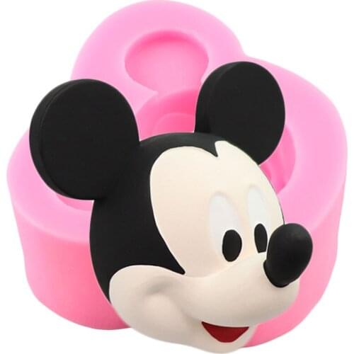 Disney Mickey Head Silicone Mold Soap Candle Resin Mould Aromatherapy Plaster Mold Chocolate Candy Fondant Cake Decorating Tools