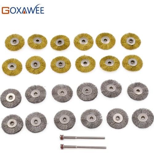 GOXAWEE 10pcs Unmounted Brass Wire Brush Wheels Mini Polishing Brush For Dremel Tools Accessories Abrasive Brush Tools