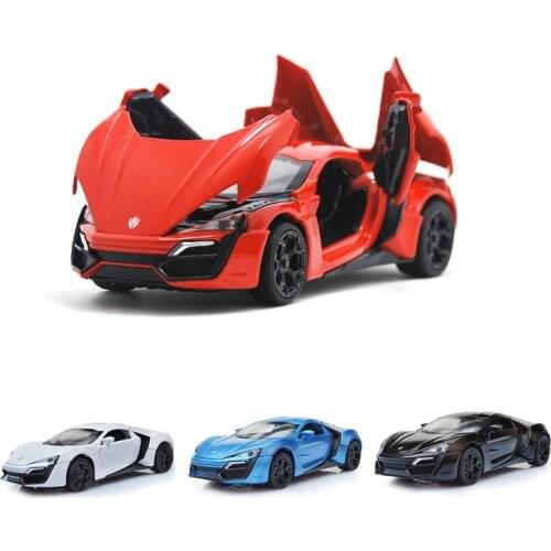 Collection of gifts 1:32 Lycan sports car alloy model,simulation metal casting sound and light pull back model,free shipping