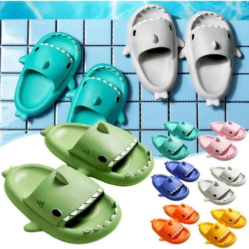 Shark Summer Childrens Slippers Rainbow Shoes For Kids Toddler Baby Outdoor EVA Cartoon Print Cute Flat Heels Beach Sandals