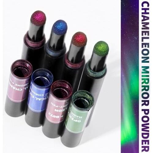 MiFanXi 0.6g Nail Powder Cushion Pen Chameleon Mirror Nail Art Glitter Muticolor Chrome Holographics Nail Art Accessory