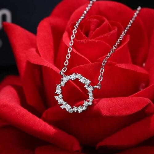 Trendy Circle Crystal Necklaces For Women Fashion Long Sweater Chain Necklaces 2021 Party Jewelry Gift