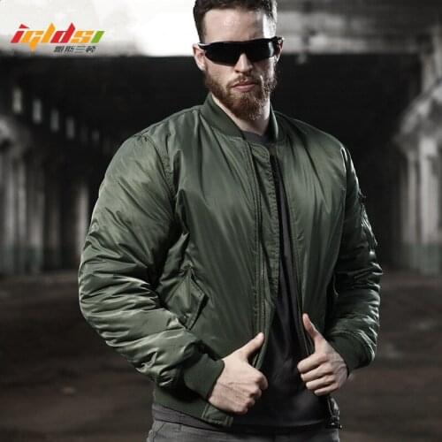Mens Winter Military Jacket Outwear Coats Cotton Padded Flight MA-1 Bomber Jacket Coat Casual Varsity Baseball Jackets S-2XL
