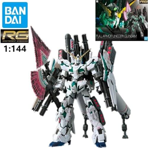 Bandai Gundam 1/144 RG FULL ARMOR UNICORN GUNDAM Mobile Suit Assemble Model Kits Action Figures Childrens toys boyfriends gift