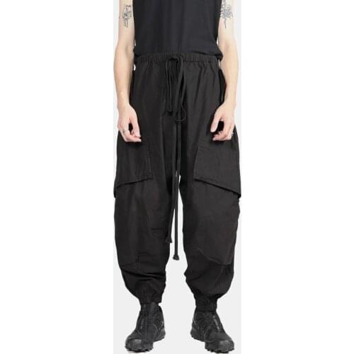 New 2020 Men Clothing Hair Stylist fashion Loose Huge pockets on both sides Harem Pants Plus Size Singer Costumes