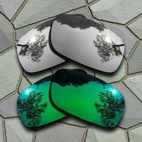 Chrome&Jade Green Sunglasses Polarized Replacement Lenses for Oakley Crankshaft