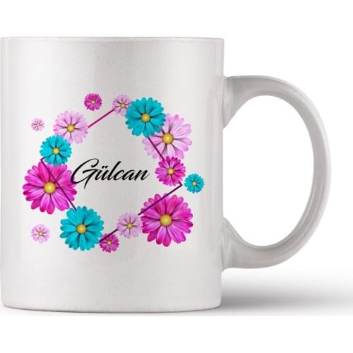 Personalized Pink Flowers Porcelain Mug Coffee And Tea Cup Professional Design Gifts