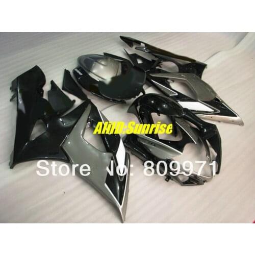 S412 ABS Silver gloss blk full Fairing for SUZUKI GSXR1000 2005 2006 GSX-R1000 05 06 GSXR1000 K5 05 06 2005 2006 Injection mold