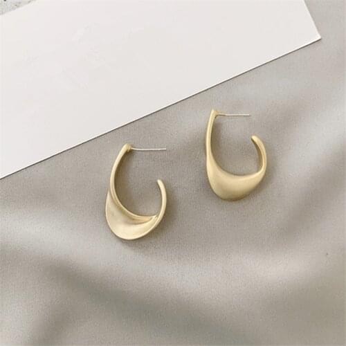 2020 new fashion simple retro U-shaped water drop deformation metal earrings matt gold earrings jewelry, girls party gifts
