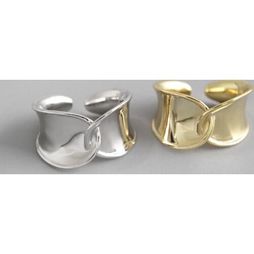 SHANICE 100% 925 Sterling Silver Open Rings Finger Ring for Women Vintage INS Twist Party Rings Punk Jewelry Gift for Girl