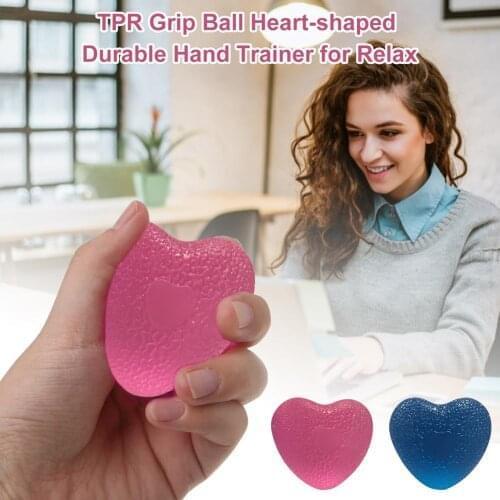 Silica Gel Hand Grip Ball TPR Heart-shaped Durable Hand Trainer Finger Strengthen Stress Relief Muscle Recovery Gripper Trainer