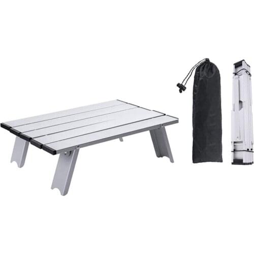 Mini Folding Table Outdoor Barbecue Camping Tent Household Bed Collapsible Computer Desk Aluminum Alloy Durable Folding Table