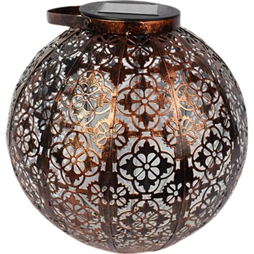 Solar Hanging Lantern Outdoor LED Lights Retro for Garden Patio Lawn Walkway