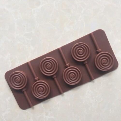 Currently Available Wholesale 6 Cavity Donuts Silicone Chocolate Mold Lollipop Mold High-temperature Resistant