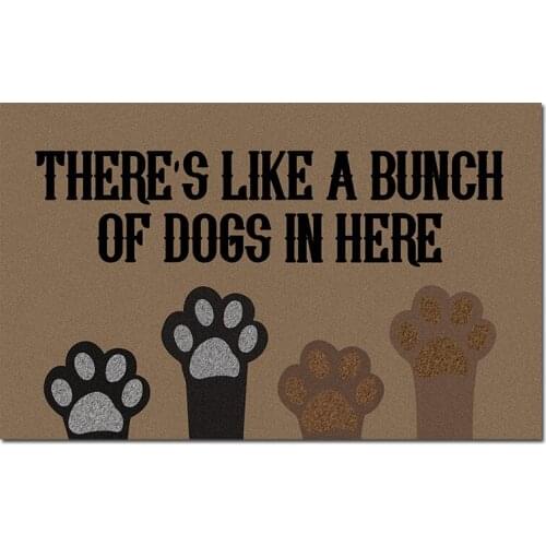 Entrance Doormat Theres,Like A Bunch of Dogs in Here Indoor Outdoor Door Mat Non-Slip Doormat Machine Washable Non-Woven Fabric