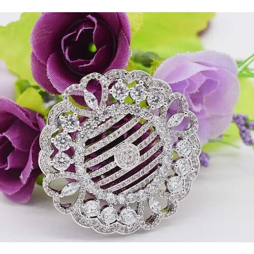 High-grade microscope zircon Diy hand-string materials classic round pendant clasp fashion long sweater chain link clasp