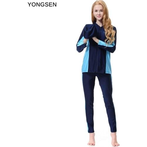 YONGSEN Plus Size Muslim Swimwear Women 2020 New Islam Hijab Muslim Islamic Plus Size Swimsuit Swim Surf Wear Sport Burkinis