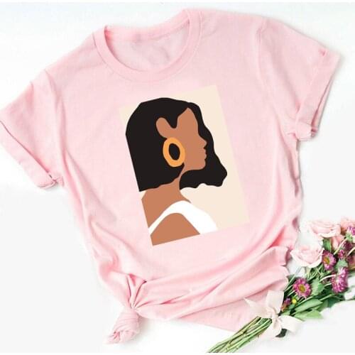 FIXSYS Loose Harajuku Female Feminist Pink T-shirt Vintage Printing Summer New Cartoon Fashion Casual Women Tops Women Tees
