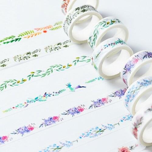 1pcs Coloring Jellyfish Hand Account Album Decorative Water Color Washi Tape Office Adhesive Tape1.5CM*7M Manual Material