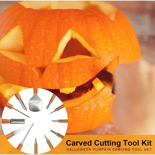 12pcs Pumpkin Carving Tools Halloween Set Carved Cutting Tool Kit Stainless Steel Durable Safe And Easy To Use DIY Any Patterns