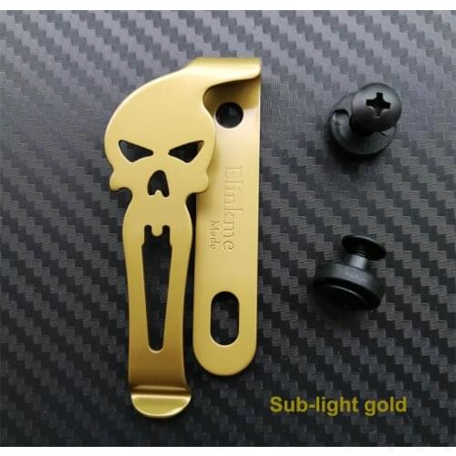 29mm *68mm Belt Clip Metal Spring Belt Holster Sheath Titanizing Clip kydex knife holster clips (Sub light gold)