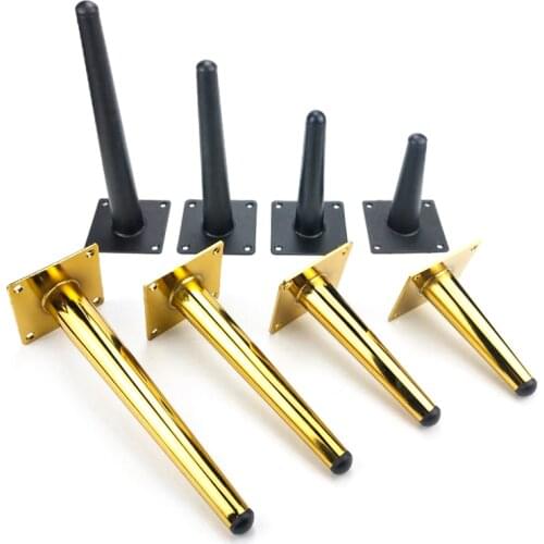 4pcs Tapered Straight Legs for Metal Furniture Black/Gold Sofa Bed Iron Foot Coffee Table Chair Desk Cabinet Feet ToThe Dresser