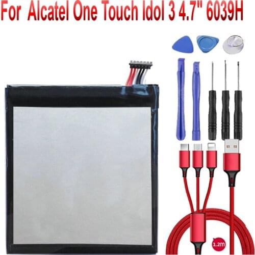 TLp020K2 Mobile Phone Battery For Alcatel One Touch Idol 3 4.7" 6039H 6039Y 6039K TLp020K1 Batteries +USB cable+toolkit